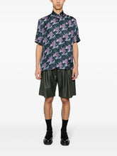 Block-print silk shirt